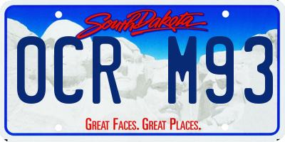 SD license plate 0CRM93