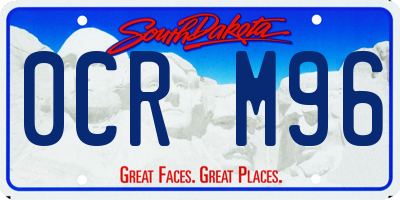 SD license plate 0CRM96