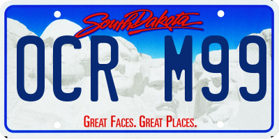 SD license plate 0CRM99