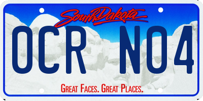 SD license plate 0CRN04