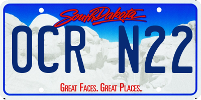SD license plate 0CRN22