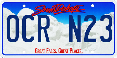 SD license plate 0CRN23