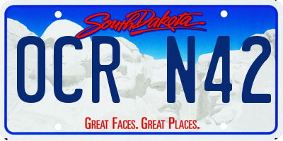 SD license plate 0CRN42