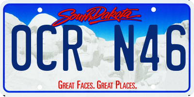 SD license plate 0CRN46