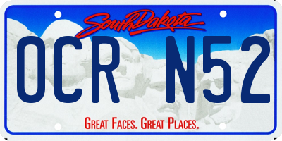 SD license plate 0CRN52