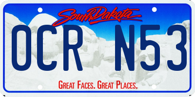 SD license plate 0CRN53