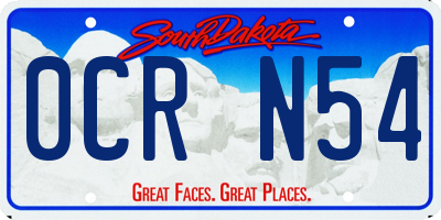 SD license plate 0CRN54