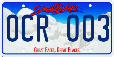 SD license plate 0CRO03