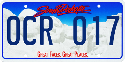 SD license plate 0CRO17