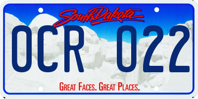SD license plate 0CRO22