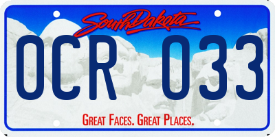 SD license plate 0CRO33
