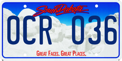 SD license plate 0CRO36