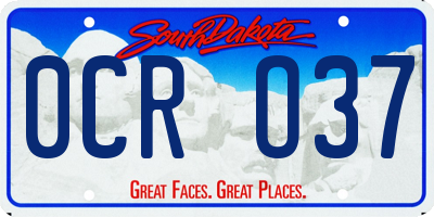 SD license plate 0CRO37