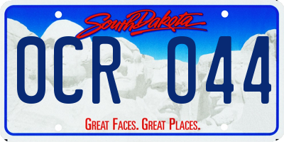 SD license plate 0CRO44