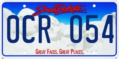 SD license plate 0CRO54