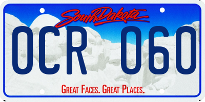 SD license plate 0CRO60