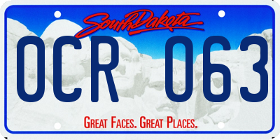 SD license plate 0CRO63