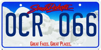 SD license plate 0CRO66