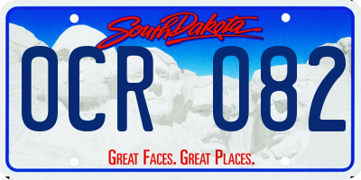 SD license plate 0CRO82