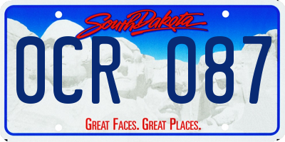 SD license plate 0CRO87