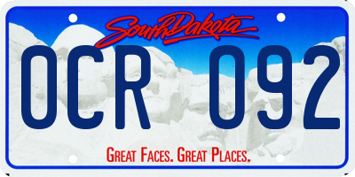 SD license plate 0CRO92