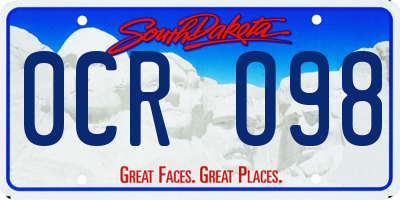 SD license plate 0CRO98