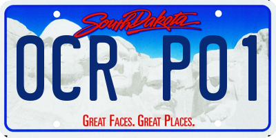 SD license plate 0CRP01