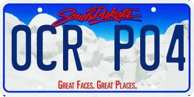 SD license plate 0CRP04