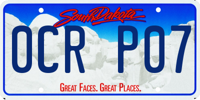 SD license plate 0CRP07