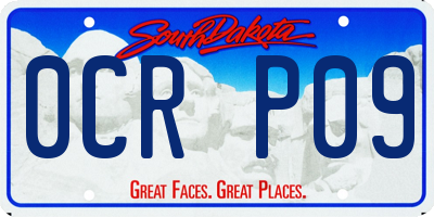 SD license plate 0CRP09
