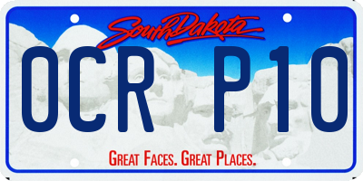 SD license plate 0CRP10