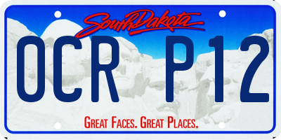 SD license plate 0CRP12