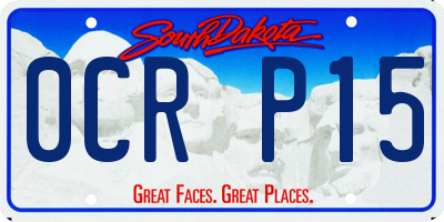 SD license plate 0CRP15