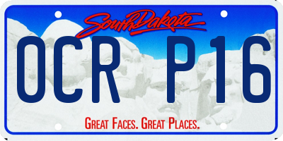 SD license plate 0CRP16