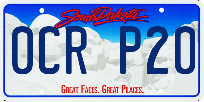 SD license plate 0CRP20