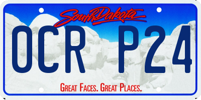 SD license plate 0CRP24