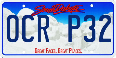 SD license plate 0CRP32