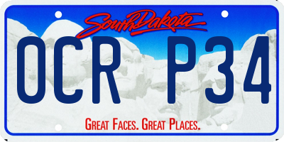 SD license plate 0CRP34
