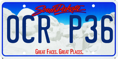 SD license plate 0CRP36