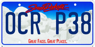 SD license plate 0CRP38