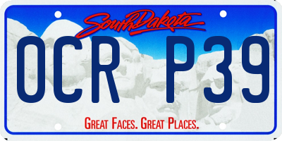 SD license plate 0CRP39