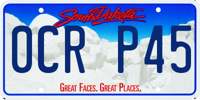 SD license plate 0CRP45