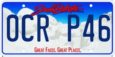 SD license plate 0CRP46