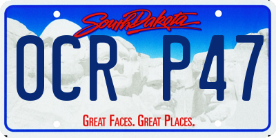 SD license plate 0CRP47