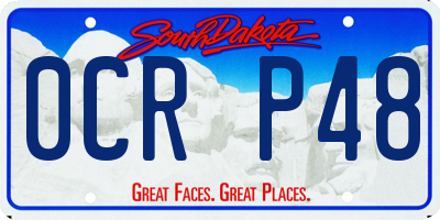 SD license plate 0CRP48