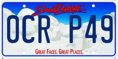 SD license plate 0CRP49