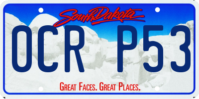 SD license plate 0CRP53