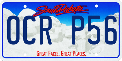 SD license plate 0CRP56