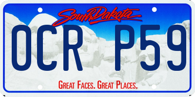 SD license plate 0CRP59