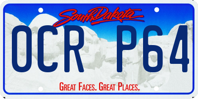 SD license plate 0CRP64